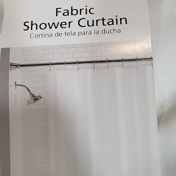 NWT Fabric White Striped Shower Curtain 72"in x 72" - Picture 8 of 8